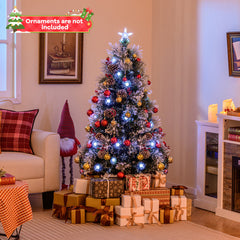 5/6/7 FT Flocked Christmas Tree with 8 Lighting Modes