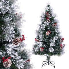 5/6/7 FT Flocked Christmas Tree with 8 Lighting Modes