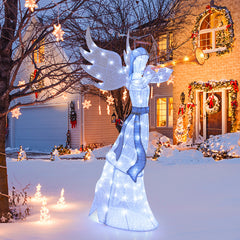 5 Feet Christmas Angel with 100 LED Lights and Ground Stakes