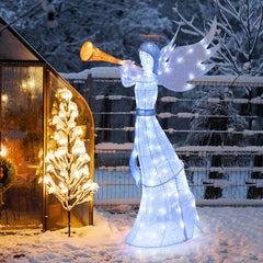 5 Feet Christmas Angel with 100 LED Lights and Ground Stakes