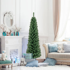 5/6/7/8 Feet Pencil Christmas Tree with 295/392/523/671 Memory Wire Branch Tips