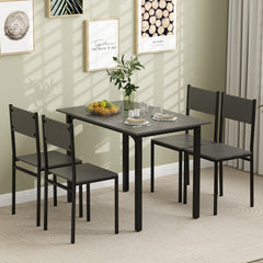 5 Piece Dining Table Set Industrial Style Kitchen Table and Chairs for 4