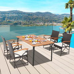 5/7-Piece Outdoor Dining Set with Acacia Wood Table
