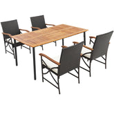 5/7-Piece Outdoor Dining Set with Acacia Wood Table