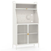 5-Tier Metal Baker's Rack with See-through Flip-up Door and Pegboard