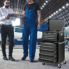 5-Drawer Tool Storage Cabinet with Hanging Holes and Central Keyed Locking System