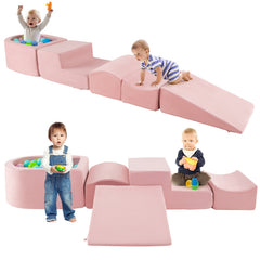 5-Piece Climb and Crawl Playset with Ball Pit for Kids