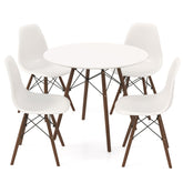 5 Pieces Dining Table Set With Solid Wood Leg