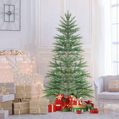 6.5/7.5 Feet Artificial Cypress Christmas Tree Pre-lit Hinged