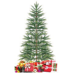 6.5/7.5 Feet Artificial Cypress Christmas Tree Pre-lit Hinged