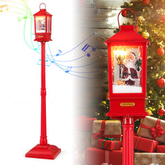 Christmas Musical Street Lamp Post with Detachable Snow Globe Lantern