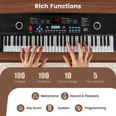 61 Key Electric Portable Digital Keyboard Piano for Beginner