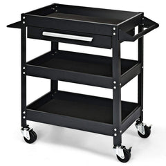 3-Tray Tool Cart with Drawer and 4 Universal Wheels