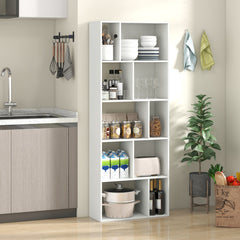 63 Inch 5-Tier Geometric 10-Cube Bookshelf Tall Bookcase