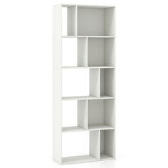 63 Inch 5-Tier Geometric 10-Cube Bookshelf Tall Bookcase