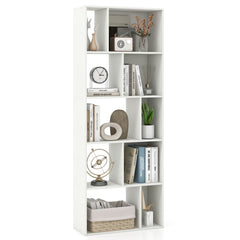 63 Inch 5-Tier Geometric 10-Cube Bookshelf Tall Bookcase
