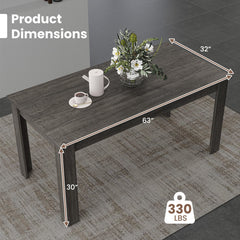 63 Inch Rectangular Modern Dining Kitchen Table