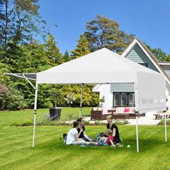 17 x 10 Feet Foldable Pop Up Canopy with Adjustable Dual Awnings