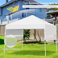 17 x 10 Feet Foldable Pop Up Canopy with Adjustable Dual Awnings