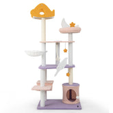 66 Inch Cute Cat Tree Cats Multi-level Tall Cat Tower with Sisal Covered Scratching Posts