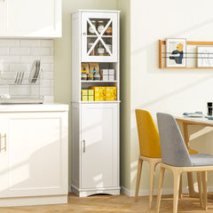 67 Inch Tall Bathroom Cabinet Freestanding Storage Cabinet with 5 Adjustable Shelves