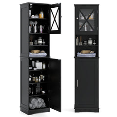 67 Inch Tall Bathroom Cabinet Freestanding Storage Cabinet with 5 Adjustable Shelves