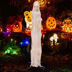 6FT Halloween Animated Standing Mummy with LED Red Glowing Eyes