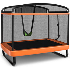 6 Feet Kids Entertaining Trampoline with Swing Safety Fence