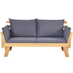 Adjustable Patio Convertible Sofa with Thick Cushion