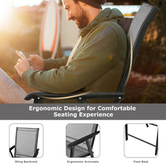 4-Pack Patio Portable Folding Chairs for Outdoor Camping