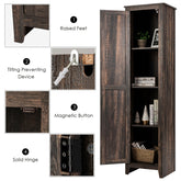 Linen Tower Bathroom Storage Cabinet Tall Slim Side Organizer with Shelf