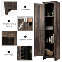 Linen Tower Bathroom Storage Cabinet Tall Slim Side Organizer with Shelf