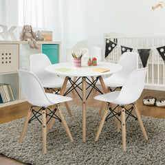 4 Pieces Medieval Style Children Chair Set with Wood Legs