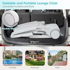 Adjustable Patio Sun Lounger with Weather Resistant Wheels