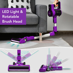 3-in-1 Handheld Cordless Stick Vacuum Cleaner with 6-cell Lithium Battery