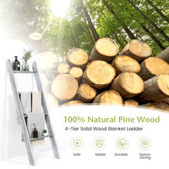 4-Tier Wall Leaning Ladder Shelf Stand