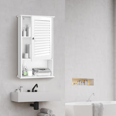 Bathroom Wall Mount Storage Cabinet Single Door with Height Adjustable Shelf