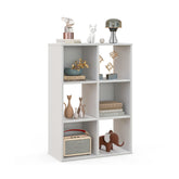 6-Cube Bookshelf 4-Tier Floor Display Shelf