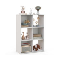 6-Cube Bookshelf 4-Tier Floor Display Shelf