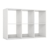 6 Cube Bookshelf with Back Guardrail for Living Room Bedroom
