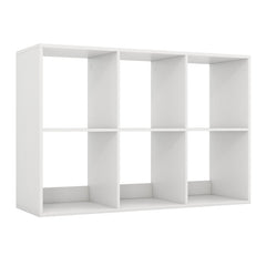 6 Cube Bookshelf with Back Guardrail for Living Room Bedroom