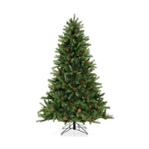 6/7 FT Artificial Christmas Tree with Pine Cones and Adjustable Brightness