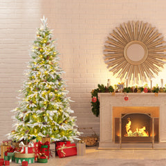 6/7.5/9 FT Pre-Lit Artificial Christmas Tree with 765/1135/1871 Tips and 280/470/690 Warm-White LED Lights