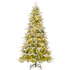 6/7.5/9 FT Pre-Lit Artificial Christmas Tree with 765/1135/1871 Tips and 280/470/690 Warm-White LED Lights