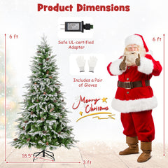 6/7.5/9 FT Pre-Lit Artificial Christmas Tree with 765/1135/1871 Tips and 280/470/690 Warm-White LED Lights