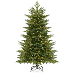 5/6/7 Feet Artificial Christmas Tree with 1426/2116/3156 Lush PVC and 200/300/400 Warm White LED Lights