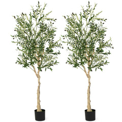 6 Feet Artificial Olive Tree in Cement Pot