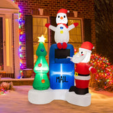 6 Feet Lighted Christmas Inflatable Mailbox Santa Claus Snowman Christmas Tree