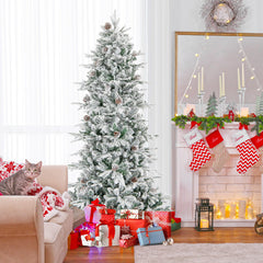 6/7.5 Feet Pre-lit Artificial Christmas Tree