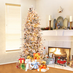 6/7.5 Feet Pre-lit Artificial Christmas Tree